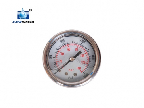 Stainless steel pressure gauge with rear entry